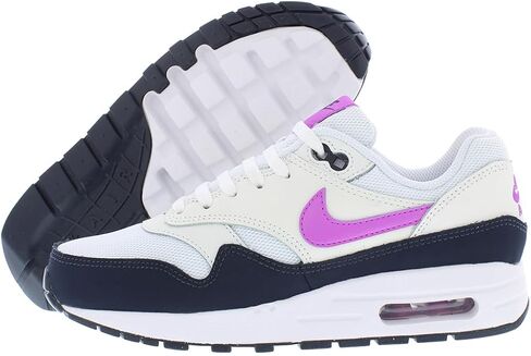 أحذية Air Max 1 Big Kids (DZ3307-106 ، بلاتين أبيض/أسود) حجم 4 in Saudi Arabia
