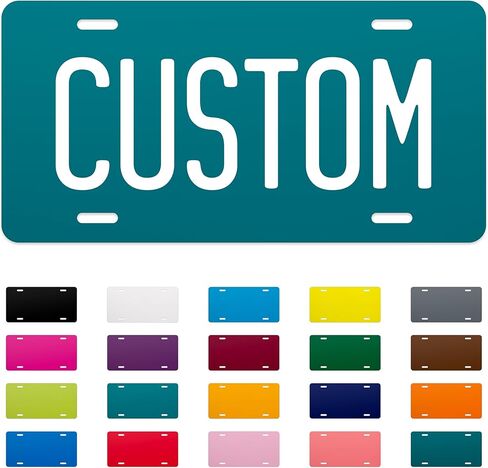 ExcelMark Custom License Plate for Front of Car – Personalized Aluminum Car Tags – 6" x 12" Universal Fit (Black) in Saudi Arabia