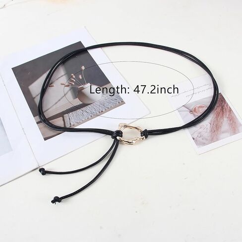 Rope Belt for Women Fall Dresses Belts Thin Tie Waist Skinny Faux Leather Belts Renaissance Accessories Halloween in Kuwait
