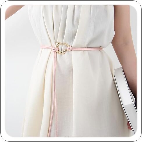 Rope Belt for Women Fall Dresses Belts Thin Tie Waist Skinny Faux Leather Belts Renaissance Accessories Halloween in Kuwait