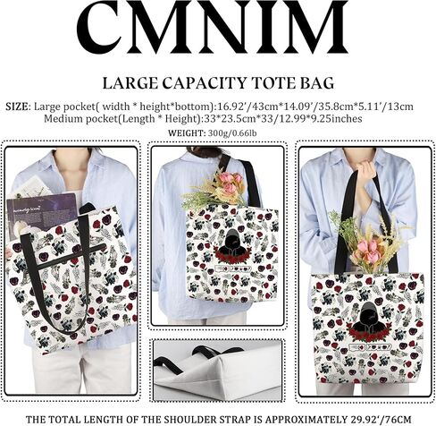 CMNIM Dark Romance Merch Book Lover Large Tote Bag With Zipper Morally Grey Bookish Gifts Book Lover Shoulder Bag in Saudi Arabia