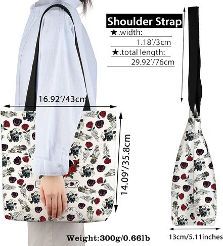 CMNIM Dark Romance Merch Book Lover Large Tote Bag With Zipper Morally Grey Bookish Gifts Book Lover Shoulder Bag in Saudi Arabia