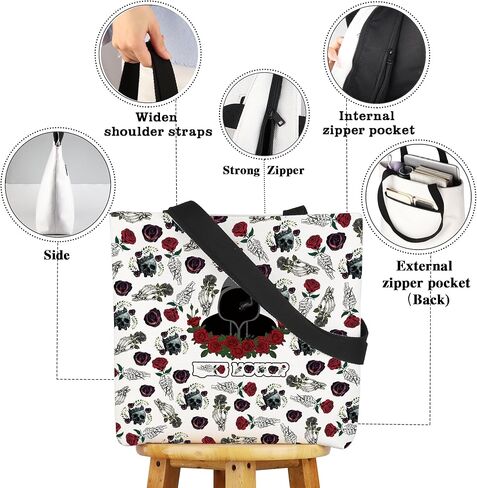 CMNIM Dark Romance Merch Book Lover Large Tote Bag With Zipper Morally Grey Bookish Gifts Book Lover Shoulder Bag in Saudi Arabia