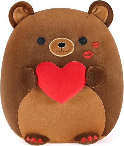 Onsoyours Original Bear Plush with Soccer Ball, Cute 14 inch Sport Brown Bear Stuffed Animal, Ultra Soft Collectible Hugging Gift Plush Toy in Kuwait