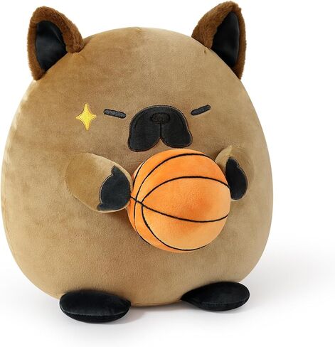 Onsoyours Original Bear Plush with Soccer Ball, Cute 14 inch Sport Brown Bear Stuffed Animal, Ultra Soft Collectible Hugging Gift Plush Toy in Kuwait