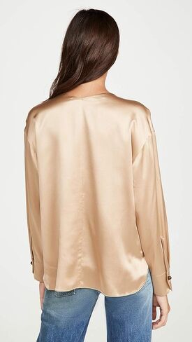 Vince Women's V-Neck Ball Button Blouse in Saudi Arabia