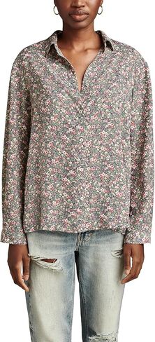 Lucky Brand Women's Printed Pleated Back Buttondown in Saudi Arabia