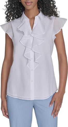 Calvin Klein Womens Sleeveless V-Neck Blouse in Saudi Arabia