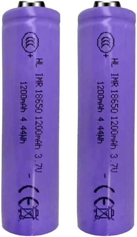2Pack 18650 3.7V 1200mAh ICR 4.44wh Lithium li-ion Rechargeable Battery for LED Flashlight, Headlamps, Doorbells, RC Cars (Button Top,67mm*18mm) in Saudi Arabia