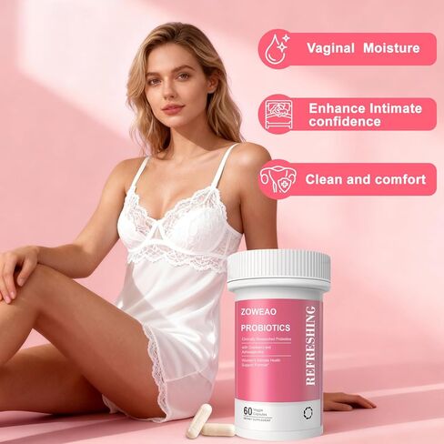 Vaginal Probiotics for Women - Vaginal Moisturizer Supports Vaginal Health, pH Balance, Fights Itch, Odor & Yeast, Enhances Intimate Wellness, 60 Capsules Probiotics, Cranberry, Ashwagandha in Saudi Arabia