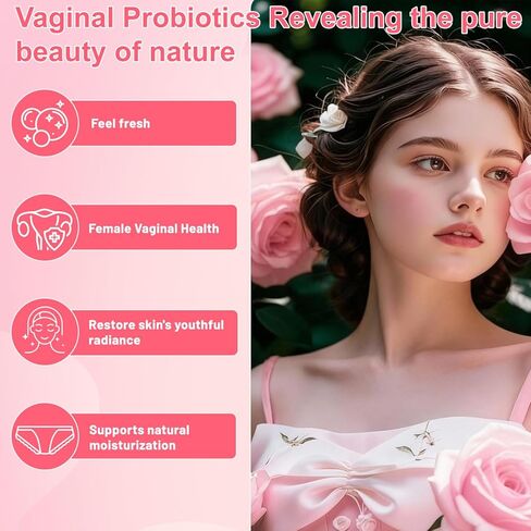 Vaginal Probiotics for Women - Vaginal Moisturizer Supports Vaginal Health, pH Balance, Fights Itch, Odor & Yeast, Enhances Intimate Wellness, 60 Capsules Probiotics, Cranberry, Ashwagandha in Saudi Arabia