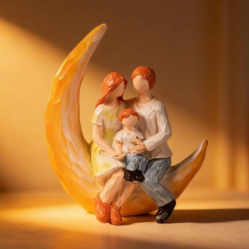 Family Ornament Statues Gifts for New Parents Family of 3 Christmas Ornament New Mom and Dad Gifts Baby First Figurines Heartfelt Keepsake Resin Decoration Sculptures 3.54 * 4.33in in Saudi Arabia