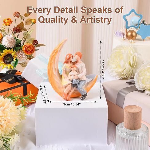 Family Ornament Statues Gifts for New Parents Family of 3 Christmas Ornament New Mom and Dad Gifts Baby First Figurines Heartfelt Keepsake Resin Decoration Sculptures 3.54 * 4.33in in Saudi Arabia