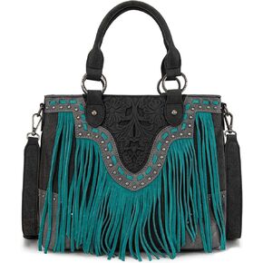Trinity Ranch Tote Bag Floral Tooled Fringe Western Handbag in Kuwait
