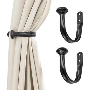 Silver Nickel Curtain Tiebacks - Modern Wall-Mounted Holdbacks, Durable Curtain Hooks for Drapes & Window Treatments, Elegant Curtain Holders for Wall,2 Pack in Kuwait