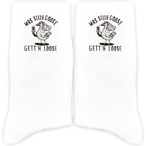 Mrs. Silly Goose Embroidered Socks – Funny Bride & Newlywed Gift for Bachelorette, Wedding Morning, Honeymoon, Bridal Shower.(049) in Kuwait