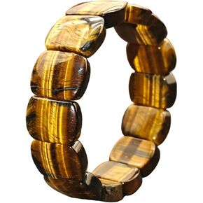 Yellow Tiger Eye Stone Bracelet Natural Crystal Stretch Bracelet Gift for Men Christmas Birthday Energy Healing Bring Happiness Luck Wealth in Saudi Arabia