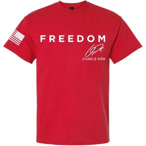 Trenz Shirt Company Men's Graphic T-Shirt – Freedom Signature Charlie Kirk Tribute Design in Saudi Arabia