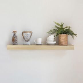 White Floating Shelves 24 inches Long, Wall Mounted Wood Shelves for Bathroom, Bedroom, Living Room, Kitchen, Office, Heavy Duty Bracket in Saudi Arabia