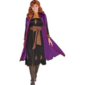 Party City Anna Travel Halloween Costume for Women, Disney, Frozen 2, Medium (6-8), with Dress and Cape Multicolor in Saudi Arabia