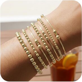 14K Gold Plated Pearl Beaded Cross Bracelets Stack Set for Women,Stretch Boho Colorful Christian Beads Ball Jewelry Friendship Summer Trendy Gift in Saudi Arabia