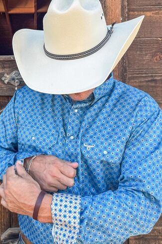 قميص Drover Cowboy Threads للرجال بأكمام طويلة، قميص بفتحة تهوية للأداء من سلسلة Signature in Kuwait