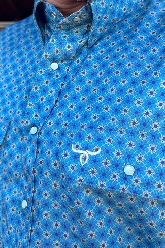 قميص Drover Cowboy Threads للرجال بأكمام طويلة، قميص بفتحة تهوية للأداء من سلسلة Signature in Kuwait