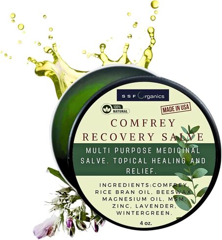 Organic Comfrey Salve for Bone Healing - Super Concentrated All Purpose Medicinal Plant Based Herbal Salve - for Joint/Muscle Therapy and Skin Conditions. (4oz.) in Saudi Arabia