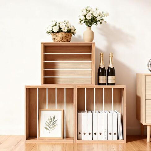 صناديق خشبية للتخزين - صندوق صنوبر متعدد الاستخدامات لديكور المنزل، وتنظيم الخزانات، وسجلات الفينيل، والهدايا، والهدايا التذكارية، أو منتجات المزرعة. قوي وسلس وأنيق، وصديق للبيئة مع سحر ريفي (1) in Kuwait