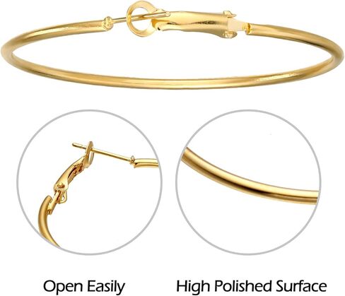36 Pairs Silver Rose Gold Hoop Earrings for Women Stainless Steel Big Medium Small Loop Earrings Set Pack Classic Circle Round Eardrops Set(Gold, Silver, Rose Gold) in Saudi Arabia