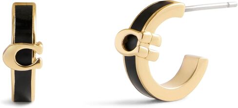 COACH Jewelry Women's Signature C Enamel Huggie Earrings in Saudi Arabia