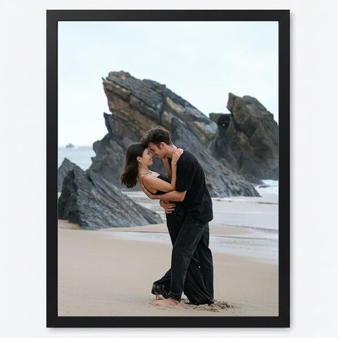 Personalized Couple Canvas Wall Art | Custom Framed Artwork with Wooden Frame | Illustration of Couple | Gift for Anniversary, Valentine's Day, or Special Occasions 7 in Saudi Arabia