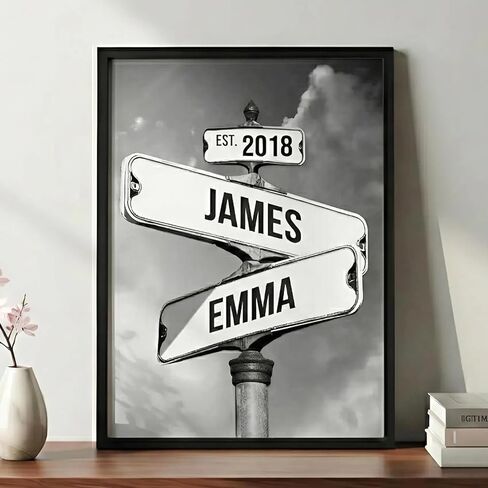 Personalized Couple Canvas Wall Art | Custom Framed Artwork with Wooden Frame | Illustration of Couple | Gift for Anniversary, Valentine's Day, or Special Occasions 7 in Saudi Arabia