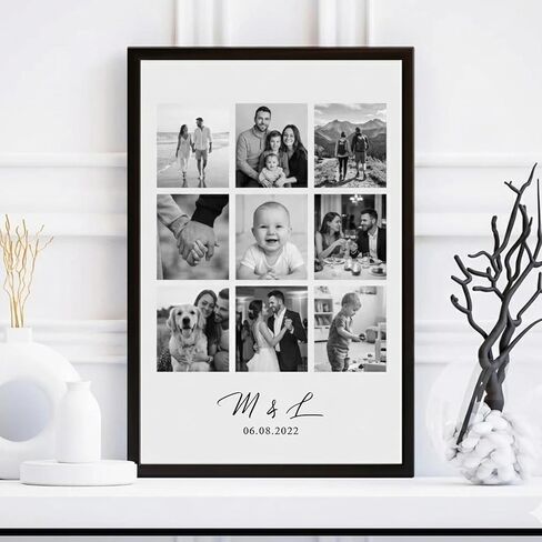 Personalized Couple Canvas Wall Art | Custom Framed Artwork with Wooden Frame | Illustration of Couple | Gift for Anniversary, Valentine's Day, or Special Occasions 7 in Saudi Arabia