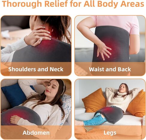 وسادة تسخين لتخفيف آلام الظهر - وسادة تسخين كبيرة جدًا مقاس 15.7 بوصة × 50 بوصة، 6 إعدادات لدرجة الحرارة، 4 أوضاع مؤقت، يمكن غسلها في الغسالة، تدعم أوضاع الحرارة الرطبة والجافة - هدية مثالية in Kuwait