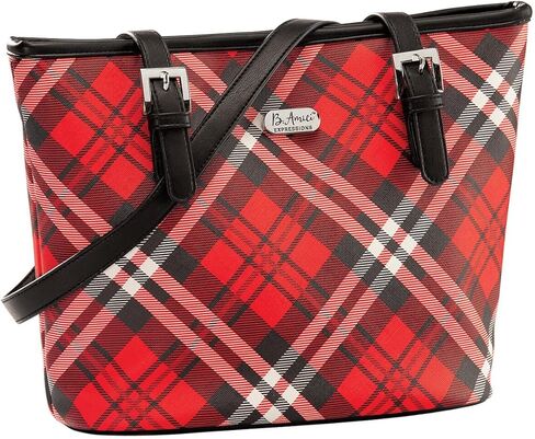 B.AmiciTM Expressions Saffiano Plaid Tote Bag in Saudi Arabia