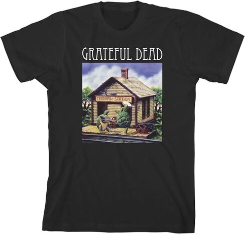 تي شيرت أسود للأولاد من Grateful Dead Terrapin Station Dancing Turtles برقبة دائرية وأكمام قصيرة in Kuwait