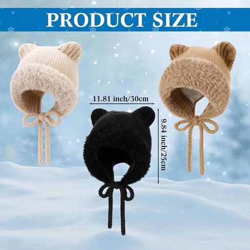3 Pack Fuzzy Beanie Cat Ears Hat Fluffy Warm Hat Faux Fur Y2k Furry Cat Ear Plush Slouchy Beanie for Winter in Saudi Arabia