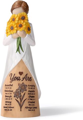 Christian Sunflower Figurine with Bible Verses, Inspirational Resin Sculpture for Women, Mom, Friends, Religious Faith Gift, Home & Church Décor | Keepsake of Love, Strength, and God’s Eternal Promise in Saudi Arabia
