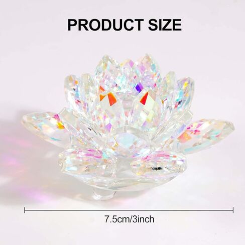 1 PC Crystal Lotus Flower, Multi-Colored Glass Decoration for Home and Meditation Room,Pink in Saudi Arabia