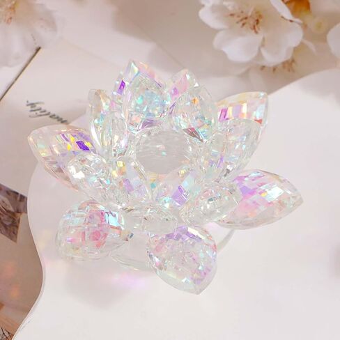 1 PC Crystal Lotus Flower, Multi-Colored Glass Decoration for Home and Meditation Room,Pink in Saudi Arabia