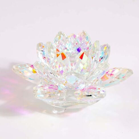 1 PC Crystal Lotus Flower, Multi-Colored Glass Decoration for Home and Meditation Room,Pink in Saudi Arabia
