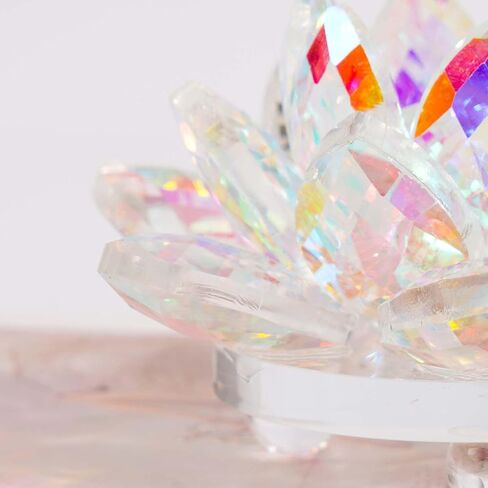 1 PC Crystal Lotus Flower, Multi-Colored Glass Decoration for Home and Meditation Room,Pink in Saudi Arabia