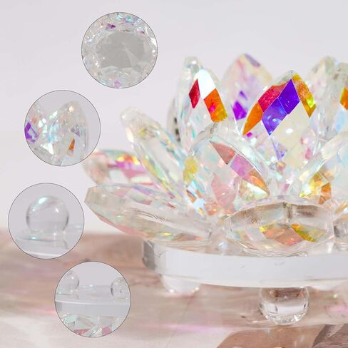 1 PC Crystal Lotus Flower, Multi-Colored Glass Decoration for Home and Meditation Room,Pink in Saudi Arabia