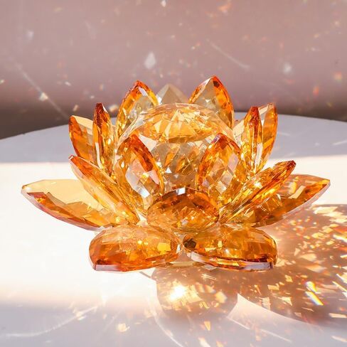1 PC Crystal Lotus Flower, Multi-Colored Glass Decoration for Home and Meditation Room,Pink in Saudi Arabia