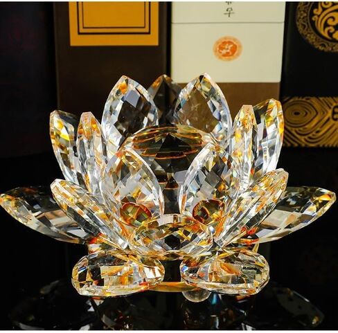 1 PC Crystal Lotus Flower, Multi-Colored Glass Decoration for Home and Meditation Room,Pink in Saudi Arabia