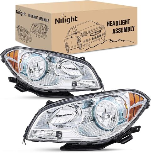 Nilight Headlight Assembly Compatible with 1997 1998 1999 2000 2001 2002 2003 Malibu 2004 2005 Chevy Classic 1997-1999 Oldsmobile Cutlass Replacement Headlamp Chrome Housing Clear Reflector in Saudi Arabia