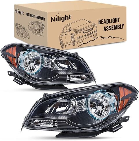 Nilight Headlight Assembly Compatible with 1997 1998 1999 2000 2001 2002 2003 Malibu 2004 2005 Chevy Classic 1997-1999 Oldsmobile Cutlass Replacement Headlamp Chrome Housing Clear Reflector in Saudi Arabia
