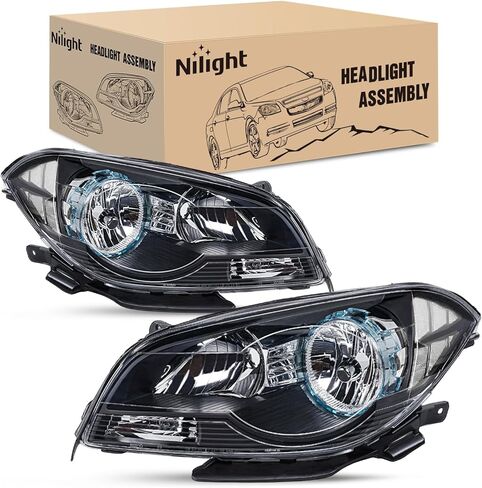 Nilight Headlight Assembly Compatible with 1997 1998 1999 2000 2001 2002 2003 Malibu 2004 2005 Chevy Classic 1997-1999 Oldsmobile Cutlass Replacement Headlamp Chrome Housing Clear Reflector in Saudi Arabia