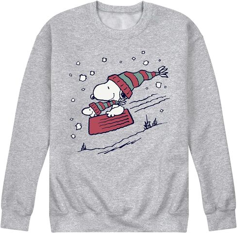 HYBRID APPAREL - Peanuts - Snoopy Sledding - Men's Crew Neck Fleece Pullover in Saudi Arabia